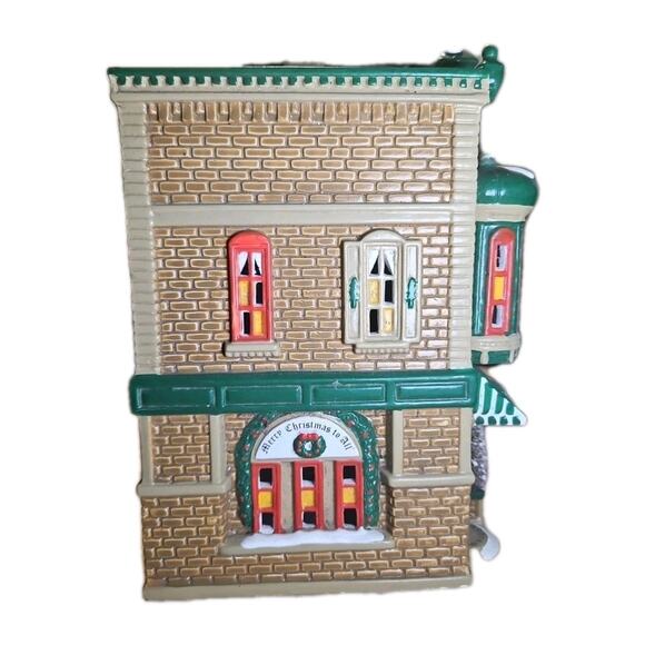 Vtg 1991 Dept 56 Snow Village The Christmas Shop No Light Or Cord - Picture 4 of 6